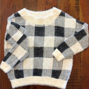 Express Black & White Checkered Sweater